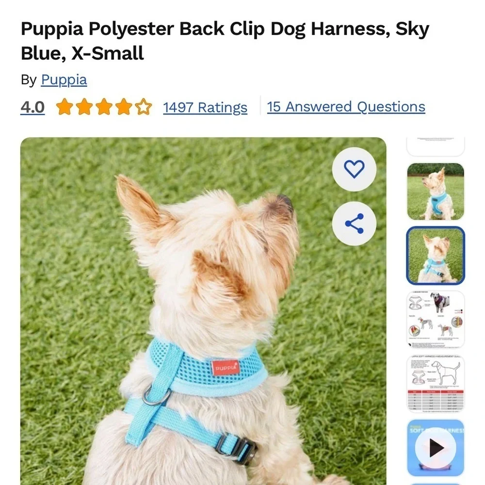 Puppia harness size
